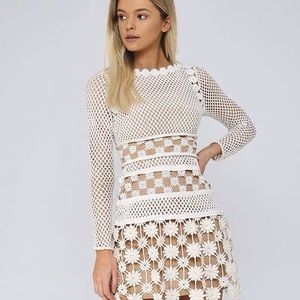 NWT Self-Portrait 3D Floral Crochet Lace Dress
